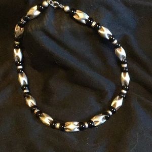 Silver & Black choker